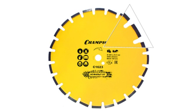 Диск алмазный CHAMPION асфальт ST 400/25,4/10 Asphafight