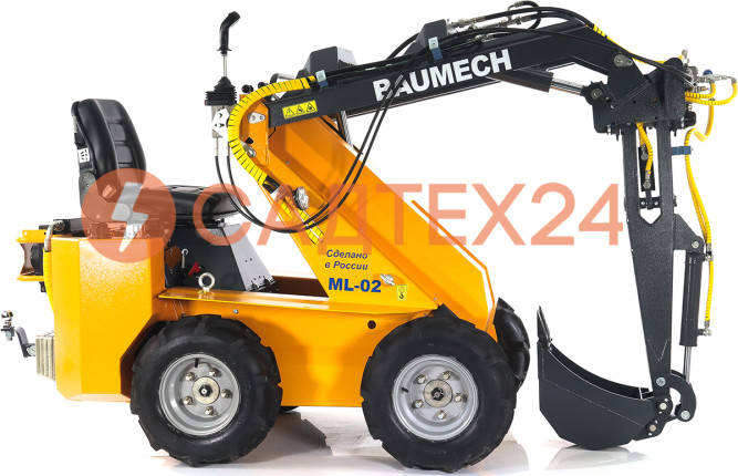 Мини-погрузчик BAUMECH ML-02 Pro, дв.Zongshen GB750 инж. + экскаватор лопатк.поворотн