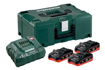 Базовый комплект Metabo 18 В LiHD 3х3,5Ач + ЗУ ASC 30-36V AIR COOLED + Metaloc  685100000