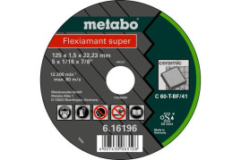 Отрезной круг Metabo 115х1,5х22,23мм Flexiamant Super камень C 60-T прямой  616195000