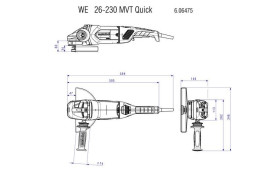 Угловая шлифовальная машина Metabo WE 26-230 MVT Quick 606475000