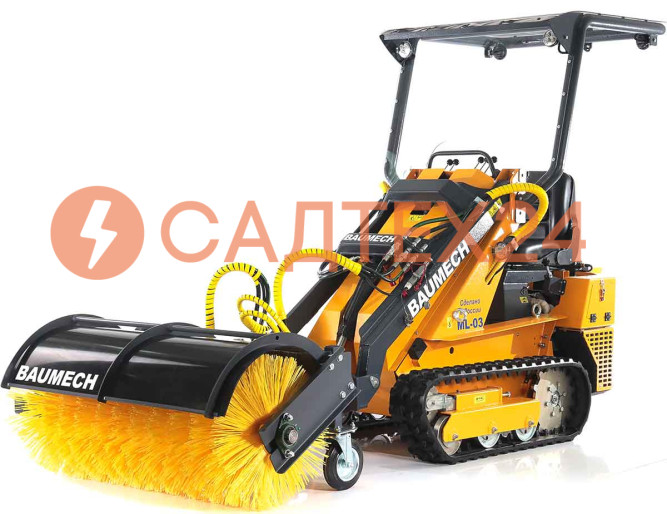 Мини-погрузчик BAUMECH ML-03 Pro, дв.Zongshen GB750 инж. + гидравл.щетка 115см + каркас безопасн