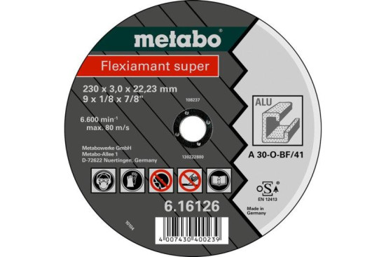 Отрезной круг Metabo 125х2,5х22,23мм Flexiamant Super алюминий A 30-O прямой  616752000