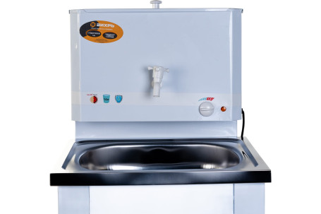 Умывальник дачный КОМФОРТ, с подогревом, нержавеющая мойка, цвет белый