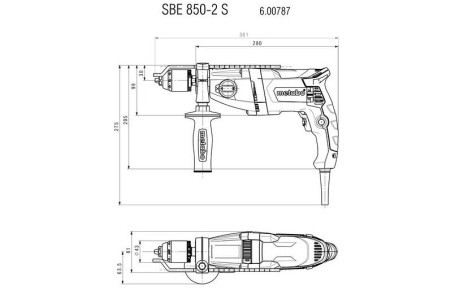 Ударная дрель Metabo SBE 850-2 S 600787500