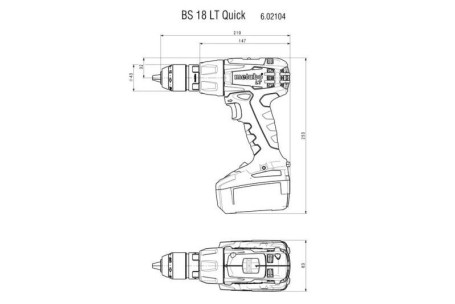 Аккумуляторная дрель-шуруповерт Metabo BS 18 LT Quick 602104890