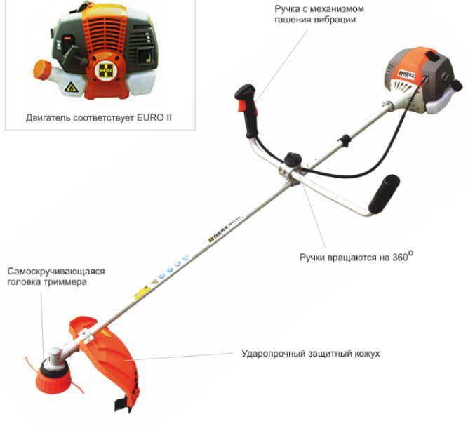 Триммер бензиновый Herz BC-28