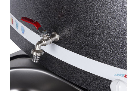 Умывальник дачный ЛЮКС, с подогревом, нержавеющая мойка, цвет серебро