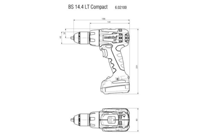 Аккумуляторная дрель-шуруповерт Metabo BS 14.4 LT 602100500