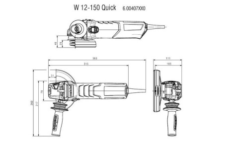 Угловая шлифовальная машина Metabo W 12-150 Quick 600407010