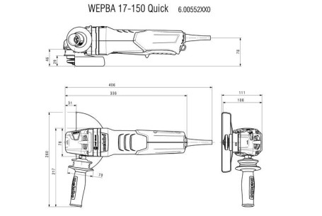Угловая шлифовальная машина Metabo WEPBA 17-150 Quick 600552000