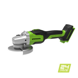 Угловая шлифовальная машина, аккумуляторная Greenworks Арт. 3200207UA, 24V,  бесщеточная, c 1хАКБ 2 Ач и ЗУ в сумке