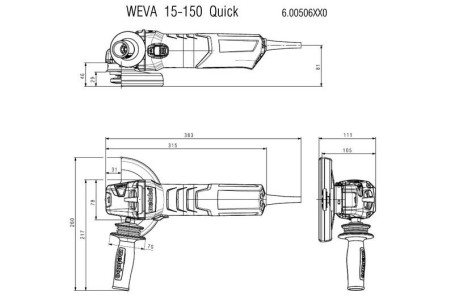 Угловая шлифовальная машина Metabo WEVA 15-150 Quick 600506000