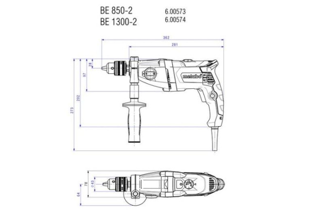 Дрель Metabo BE 850-2 600573000