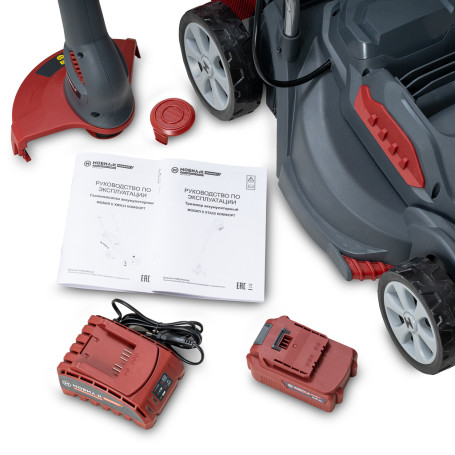 Аккумуляторные газонокосилка МОБИЛ К XMA33 КОМФОРТ + триммер XTA25 КОМФОРТ 20 В с акк и ЗУ