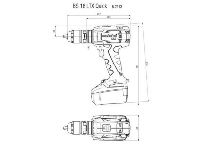 Аккумуляторная дрель-шуруповерт Metabo BS 18 LTX Quick 602193500