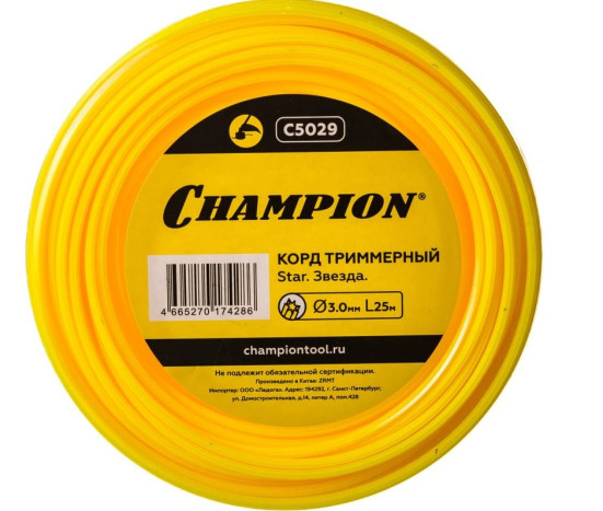 Корд трим.CHAMPION Star 3.0мм* 25м (звезда)