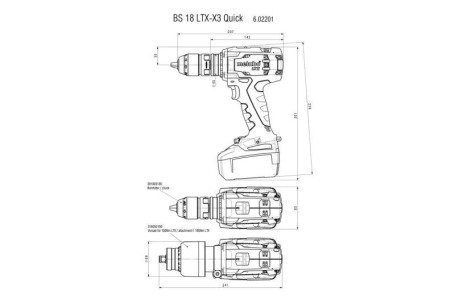 Аккумуляторная дрель-шуруповерт Metabo BS 18 LTX Quick PowerX3 602201500