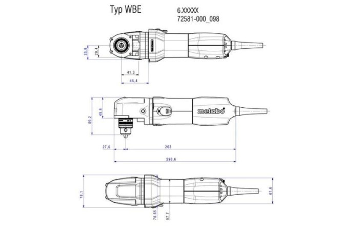 Угловая дрель Metabo WBE 700 600512000