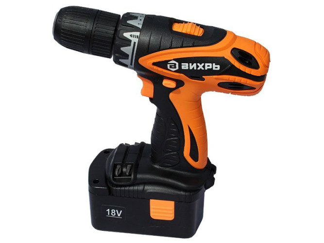 Дрель-шуруповерт аккумуляторная Вихрь ДА-18-2к