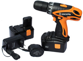 Дрель-шуруповерт аккумуляторная Вихрь ДА-18-2к