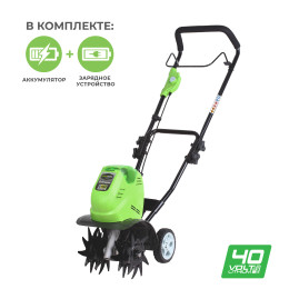 Аккумуляторный Культиватор Greenworks G-MAX 40V с 4 А.ч. АКБ и ЗУ