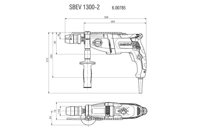 Ударная дрель Metabo SBEV 1300-2 600785500