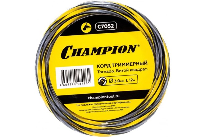 Корд трим.CHAMPION Tornado 3.0мм*12м (витой квадрат)