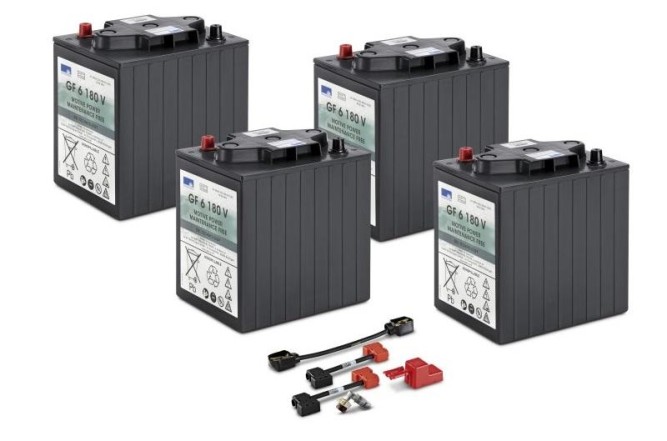 Комплект аккумуляторных батарей Karcher 24В/180Ач DETA необслуживаемые 4штх6В+кабели  6.654-130.0