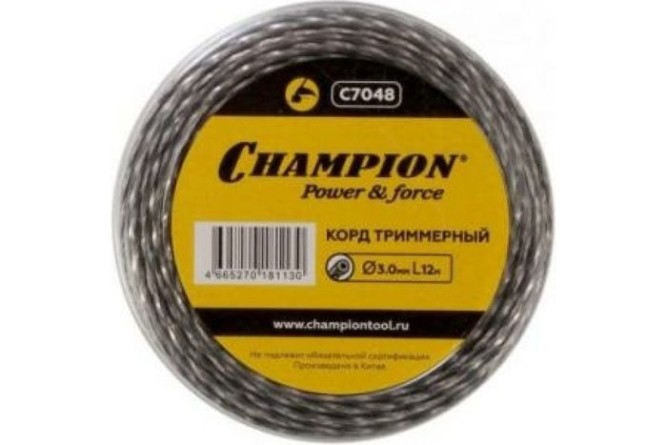 Корд трим.CHAMPION Tri-twist 3.0мм*12м (витой треугольник)