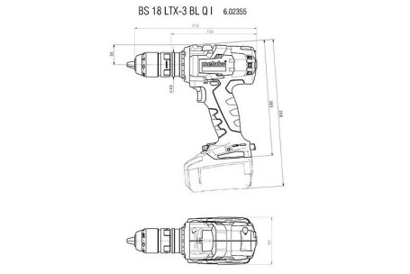 Аккумуляторная дрель-шуруповерт Metabo BS 18 LTX-3 BL Q I 602355890