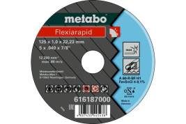 Отрезной круг Metabo 150х1,6х22,23мм Flexiarapid Inox A 30-R прямой 616183000