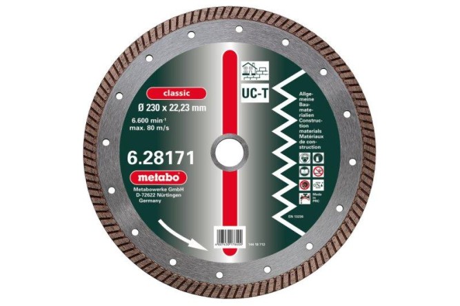 Алмазный диск Metabo 115х22,23мм Classic UC-T Turbo универсальный  628167000