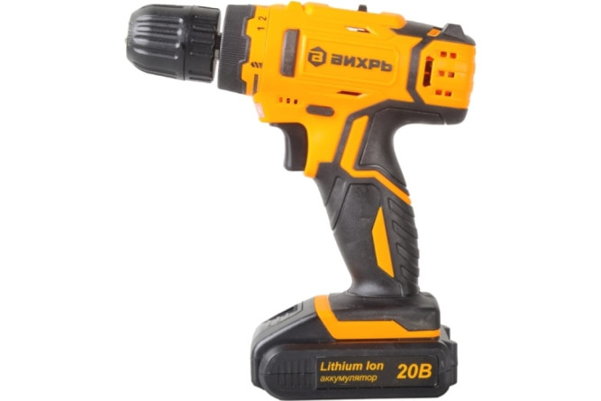 Дрель-шуруповерт аккумуляторная Вихрь ДА-20Л-2КА с наб.оснастки 65 предм