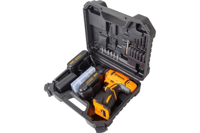 Дрель-шуруповерт аккумуляторная Вихрь ДА-20Л-2КА с наб.оснастки 65 предм