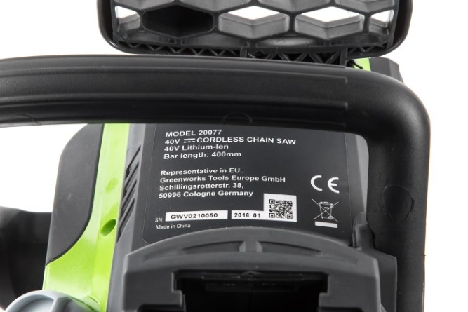 Аккумуляторная Бесщёточная Цепная пила Greenworks G-MAX 40V (40 см) (комплект) GD40CS40