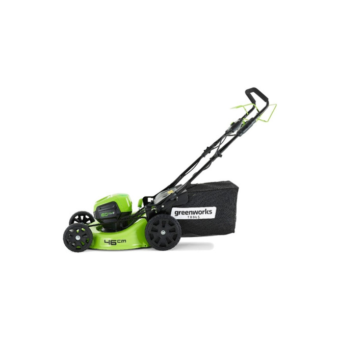 Газонокосилка аккумуляторная Greenworks Арт. 2502907UB, 60V, 46 см, самоходная, бесщеточная, с 1хАКБ 4 Ач. и ЗУ