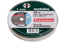 Отрезной круг Metabo 115х1,0х22,23мм Promotion А 60-R прямой упаковка 10шт  616358000