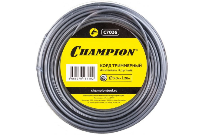 Корд трим.CHAMPION Aluminium 3.0мм*28м (круглый)