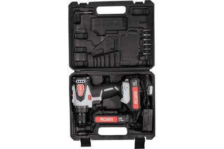 Дрель-шуруповерт аккумуляторная Ресанта ДА-20-2ЛК-Б (бесщеточн.двиг.)