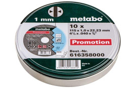 Отрезной круг Metabo 125х1,0х22,23мм Promotion А 60-R прямой упаковка 10шт 616359000