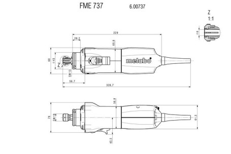 Фрезерно-шлифовальный двигатель Metabo FME 737 600737000
