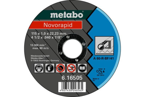 Отрезной круг Metabo 125х1,0х22,23мм Novorapid А 60-R прямой  616506000