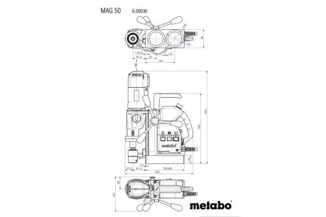 Дрель  на магнитной стойке Metabo MAG 50 600636500