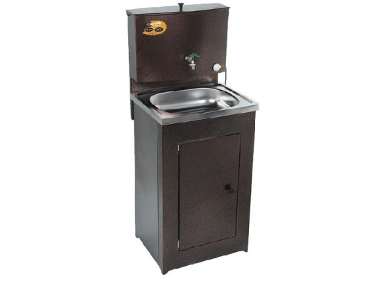 Умывальник дачный ЛЮКС, с подогревом, нержавеющая мойка, цвет медь