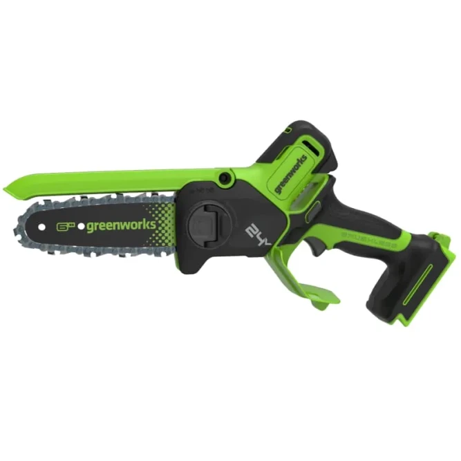 Цепная мини пила аккумуляторная Greenworks GD24CS15, 24V, 15см, бесщеточная, с автоматической смазкой цепи, без АКБ и ЗУ