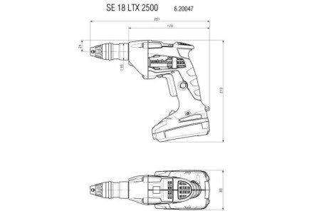 Аккумуляторный шуроповерт для гипсокартона Metabo SE 18 LTX 2500 620047500