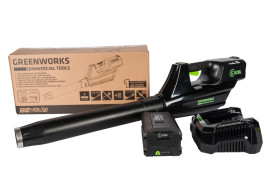 Воздуходув аккумуляторный Greenworks GD82BL, 82V, бесщеточный 5 А.ч. АКБ и ЗУ