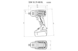 Аккумуляторный ударный гайковерт Metabo SSW 18 LTX 400 BL 602205820