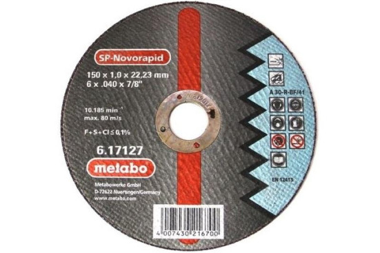 Отрезной круг Metabo 150х1,0х22,23мм Novorapid SP А 60-R прямой  617127000